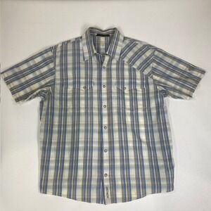Mountain Hardwear Pearl Snap Plaid Shirt‎ Short Sleeve Button Up Outdoor XL